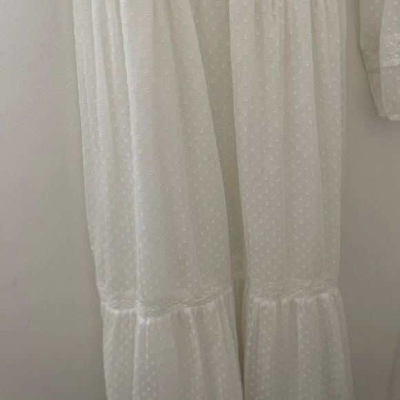 Lauren Ralph Lauren Black Label White Cottagecore Swiss Dot Midi Dress - Picture 5 of 11